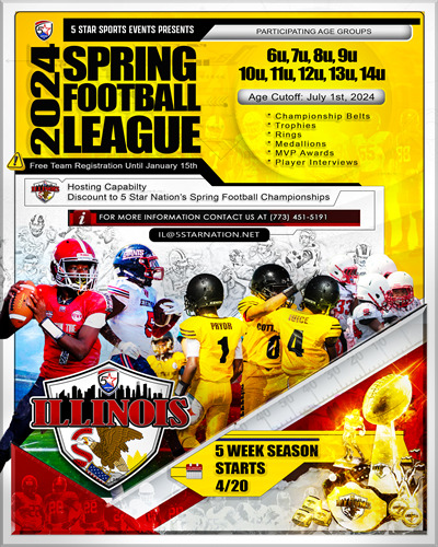 IL 5 Star Nation Spring League - 2024 - Registration - Apr 20 - Jun 9, 2024