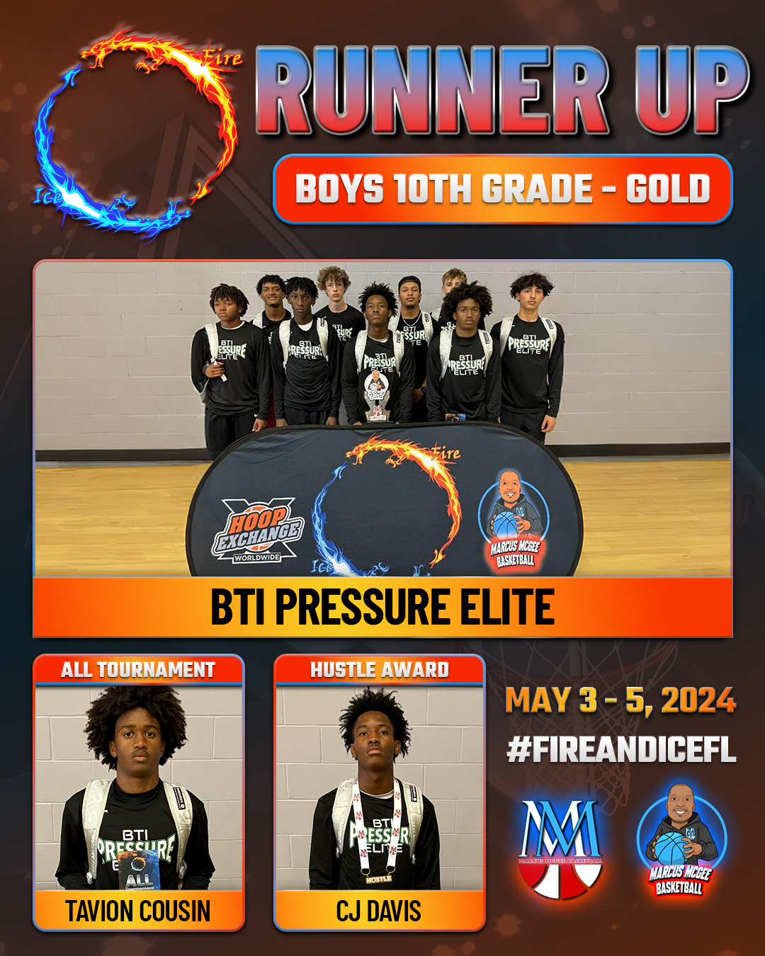 Championship - Gold - RUNNER UPS - BTI Pressure Elite 16u GOLD