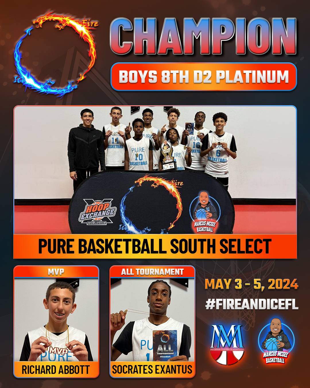 Championship - Platinum  - CHAMPIONS - Pure Basketball South 2028 Hicks