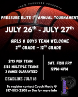 Pressure Elite First Annual Basketball Tournament 