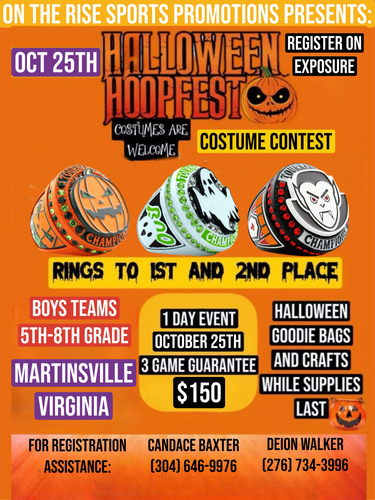 OnTheRise Sports Promotions Presents: 2nd Annual Halloween Hoopfest (Martinsville)