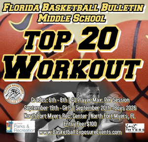 FLORIDA BASKETBALL BULLETIN MIDDLE SCHOOL TOP 20 WORKOUT Venues