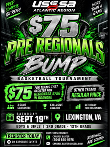 USSSA $75 Pre-Regionals Bump Venues