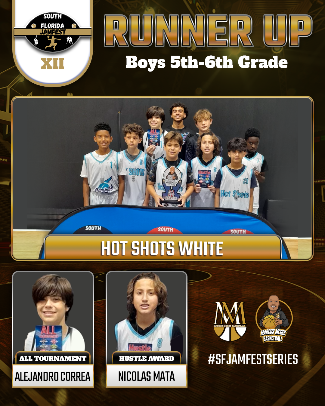Championship - RUNNER UPS  - Hot Shots White