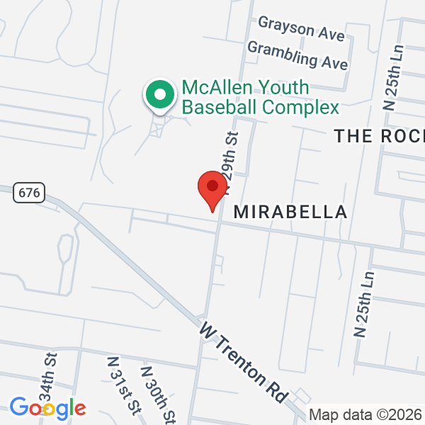 McAllen YOUTH BASEBALL COMPLEX Map