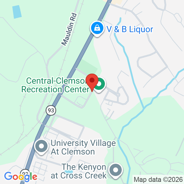 Clemson Central Rec Map