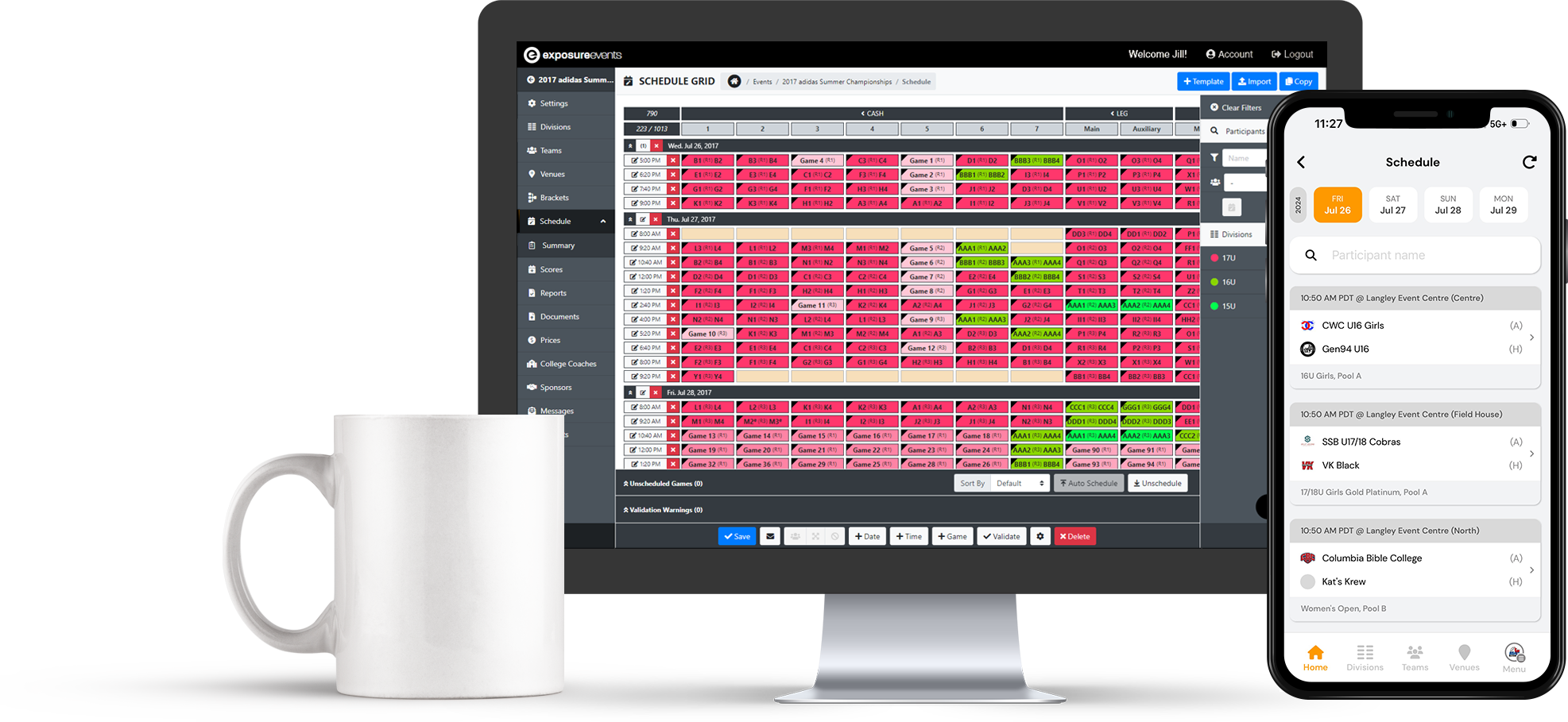 Tournament & league manager: brackets, schedules